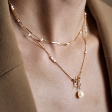 Load image into Gallery viewer, Bar chain pearl necklace HN025