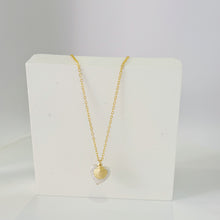 Load image into Gallery viewer, HN001 Petite gold heart pearl necklace