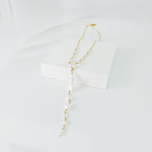 Load image into Gallery viewer, Baroque pearl Y pendant necklace | Freshwater pearl Gold filled chain HN012