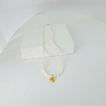 Load image into Gallery viewer, Heart charm pearl necklace | Freshwater pearls gold filled charm HN021