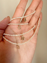 Load image into Gallery viewer, Tiny pearls bracelet | Freshwater pearls with little pendant or Initial HB010