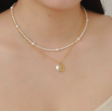 Load image into Gallery viewer, Zodiac sign necklace | Gold filled freshwater pearl HN024