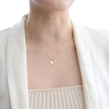 Load image into Gallery viewer, Hammered initial necklace | Gold filled wire and disc HN003