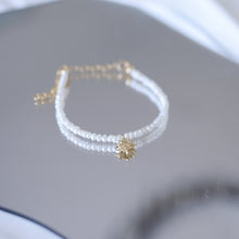 Load image into Gallery viewer, Tiny pearls bracelet | Freshwater pearls with little pendant or Initial HB010