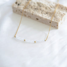 Load image into Gallery viewer, Gem smile pendant necklace | Moonstone/ pearls/ spinel, gold filled chain HN015