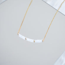 Load image into Gallery viewer, Gem smile pendant necklace | Moonstone/ pearls/ spinel, gold filled chain HN015
