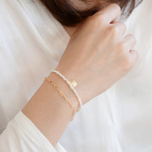 Load image into Gallery viewer, Tiny pearls bracelet | Freshwater pearls with little pendant or Initial HB010