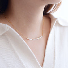 Load image into Gallery viewer, Gem smile pendant necklace | Moonstone/ pearls/ spinel, gold filled chain HN015