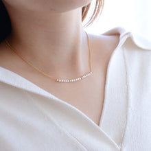 Load image into Gallery viewer, Gem smile pendant necklace | Moonstone/ pearls/ spinel, gold filled chain HN015