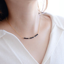 Load image into Gallery viewer, Gem smile pendant necklace | Moonstone/ pearls/ spinel, gold filled chain HN015