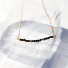 Load image into Gallery viewer, Gem smile pendant necklace | Moonstone/ pearls/ spinel, gold filled chain HN015