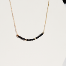 Load image into Gallery viewer, Gem smile pendant necklace | Moonstone/ pearls/ spinel, gold filled chain HN015