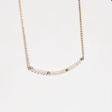 Load image into Gallery viewer, Gem smile pendant necklace | Moonstone/ pearls/ spinel, gold filled chain HN015