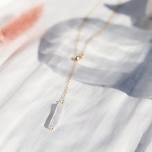 Load image into Gallery viewer, Uta lariat necklace|Freshwater pearl, gold filled chain HN019