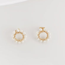 Load image into Gallery viewer, Round Flower Ear Stud HE004
