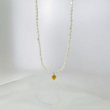 Load image into Gallery viewer, Heart charm pearl necklace | Freshwater pearls gold filled charm HN021
