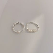 Load image into Gallery viewer, Polly silver beads pearl ring R001
