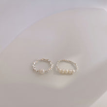 Load image into Gallery viewer, Polly silver beads pearl ring R001
