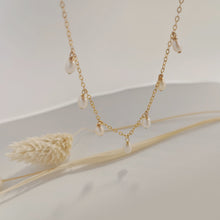 Load image into Gallery viewer, Pearl dangle necklace | Fresh water pearls Gold filled chain HN013
