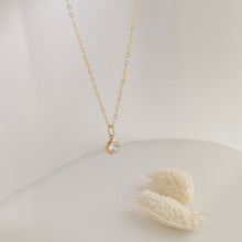 Load image into Gallery viewer, Zircon pendant necklace | Gold filled chain and zircon pendant HN011
