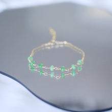 Load image into Gallery viewer, Jade beads bracelet | Jade and gold filled wire HB009
