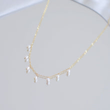 Load image into Gallery viewer, Pearl dangle necklace | Fresh water pearls Gold filled chain HN013
